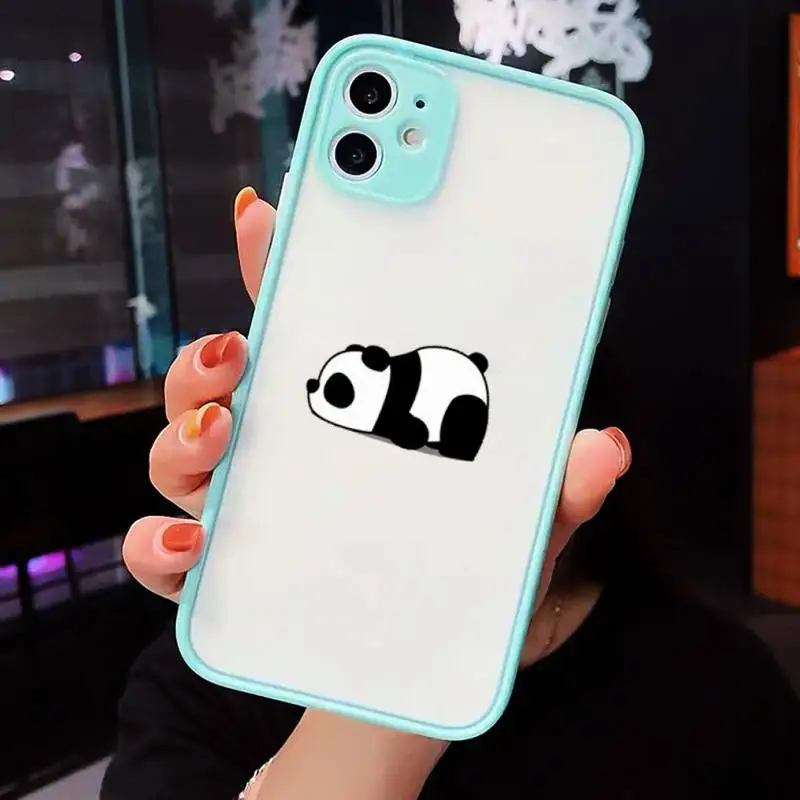 

panda cute cartoon animal Phone Cases matte transparent For iphone 7 8 11 12 plus mini x xs xr pro max cover