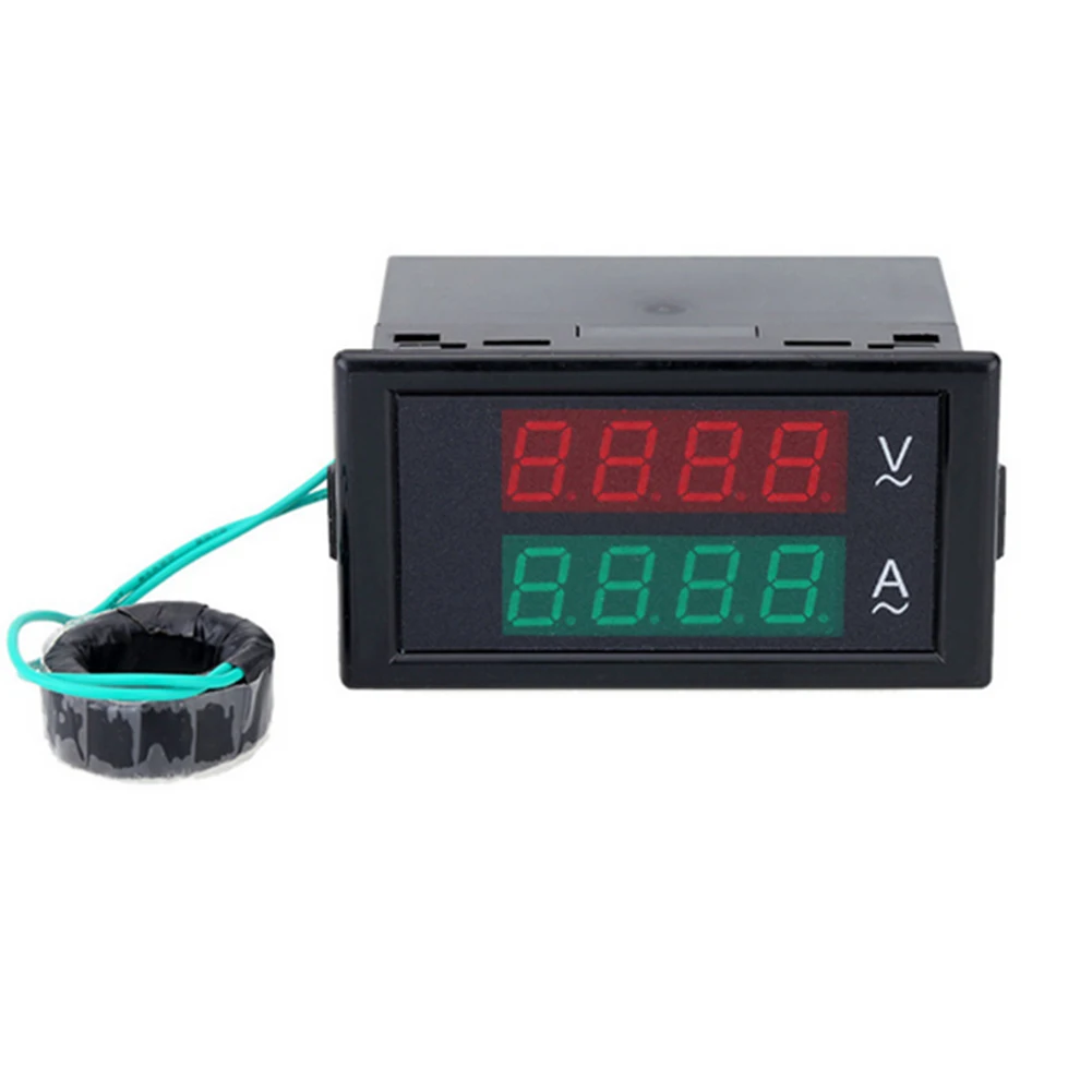

AC LED Voltmeter Ammeter Digital Voltmeter Ammeter Dual Display Detector Current Meter Panel Amp Volt Gauge with Back Cover