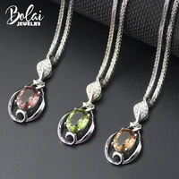 bolai lovely color changing zultanit pendant necklace 925 sterling silver 8x6mm created diaspore jewelry for women girl 18chain