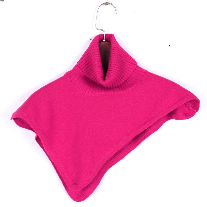 3.Rose Red Triangle Sparsil, женская зимняя водолазка, вязаный шарф-кольцо, необычный дизайн, шапка с воротником, Осенний вязаный пуловер, теплые мягкие шарфы - Цвет: 3.Rose Red Triangle