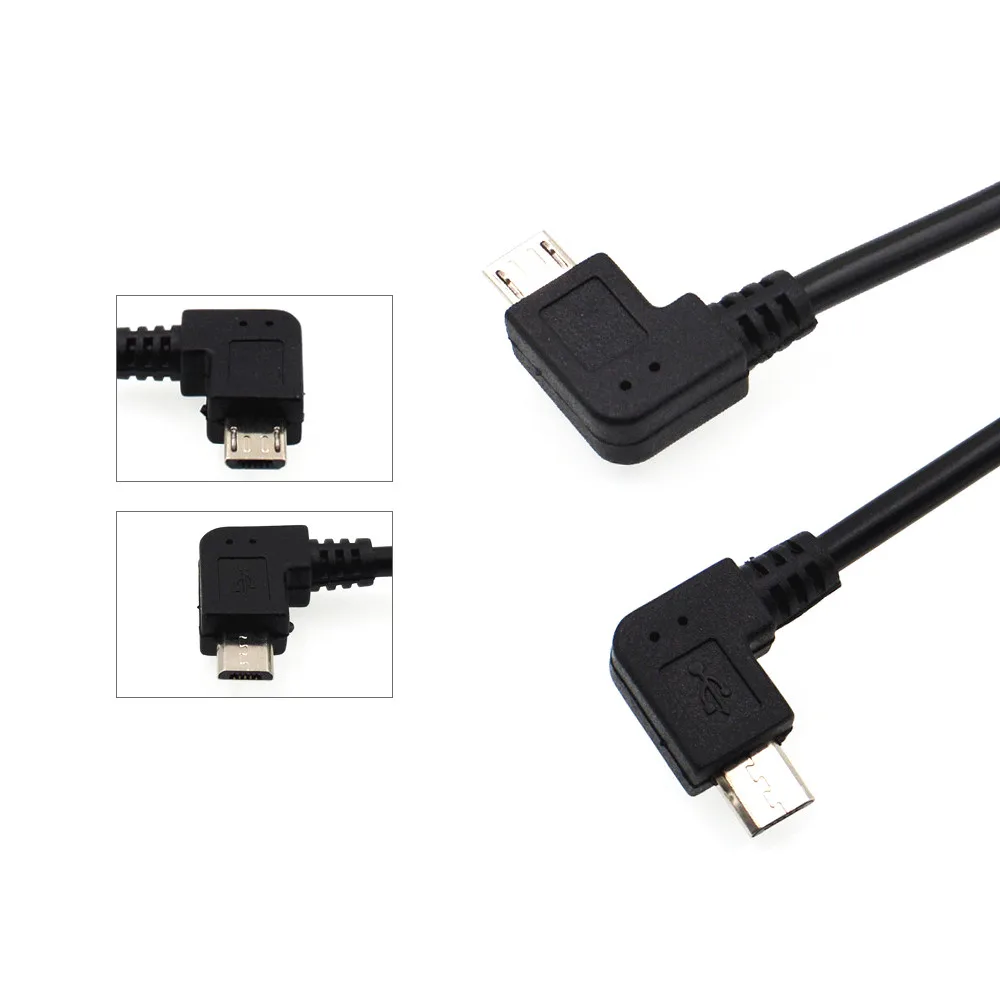 2019 высокоскоростной Черный Micro USB 2 0 штекер гнездо L образный коннектор удлинитель
