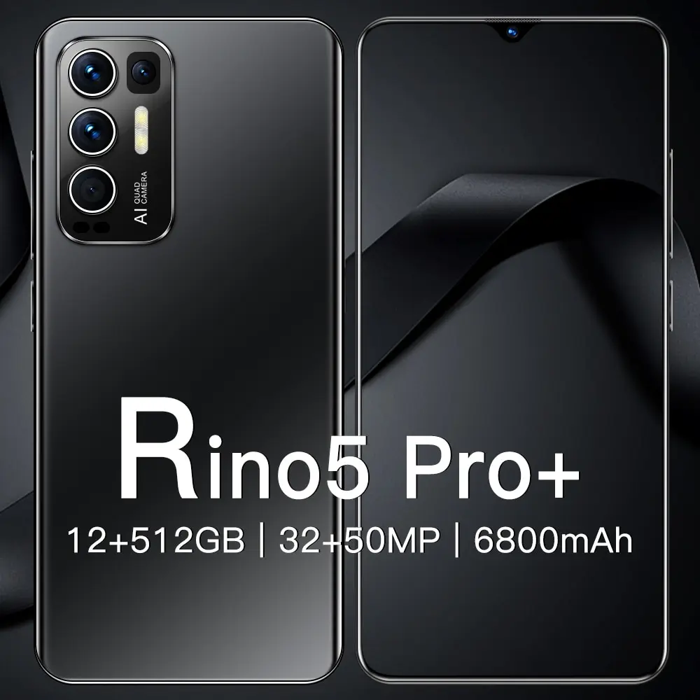 

Global Version Rino5 Pro+ Smartphones 6800mAh 16+512GB 6.7Inch Mobile Phones 32MP +50MP HD Camera Android11 Dual SIM Cellphones