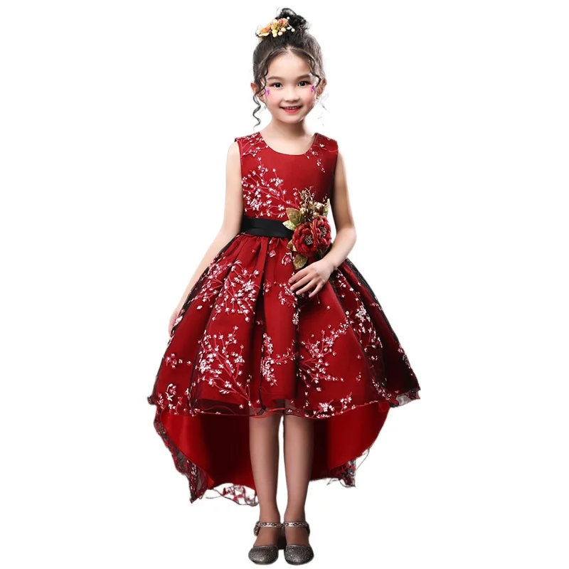 Высокое качество Роскошный бальное платье с сеткой для маленьких детей Платье