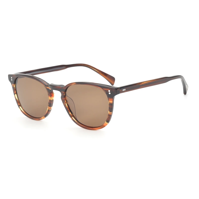 Stripe Brown-Brown Оливер, винтажные Поляризованные линзы, солнцезащитные очки Finley Esq., фирменный дизайн, мужские и женские солнцезащитные очки OV5298, Ретро стиль, солнцезащитные очки gafas oculos - Цвет линз: Stripe Brown-Brown