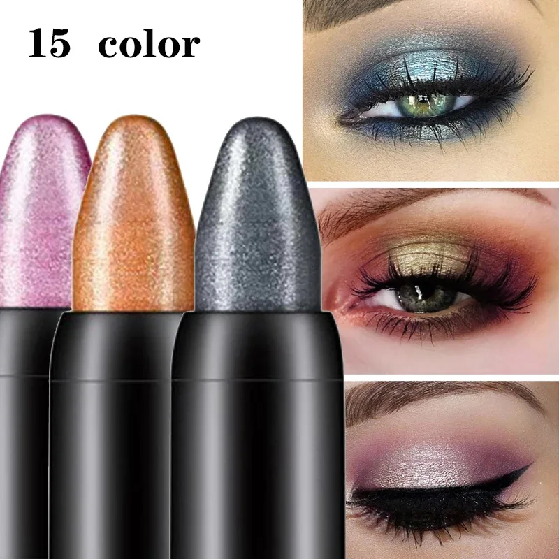 

1PcsBox Pearlescent Silkworm Eyeshadow Pen Lasting Waterproof and Not Blooming Shiny Pearlescent Gel Pen 15 Color Eye Shadow Pen