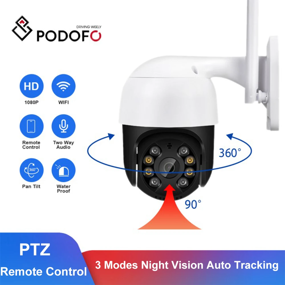 

Podofo New 2MP P2P Audio Surveillance HD 1080P Outdoor PTZ Wireless IP Camera WiFi Infrared Motion Detection CMOS Home Security