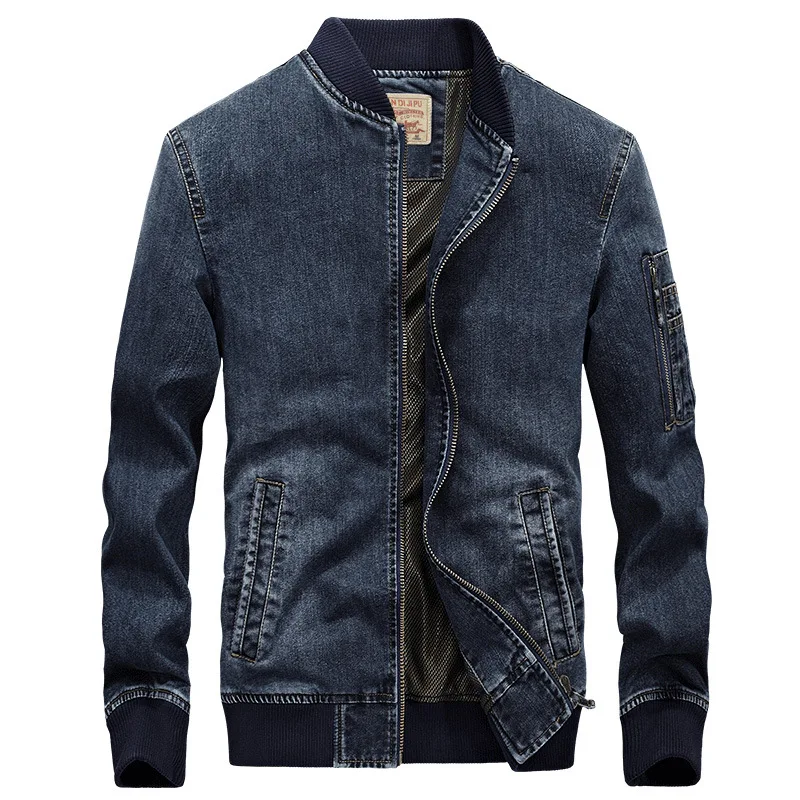 

Men's denim jacket loose large size simple casual work wear