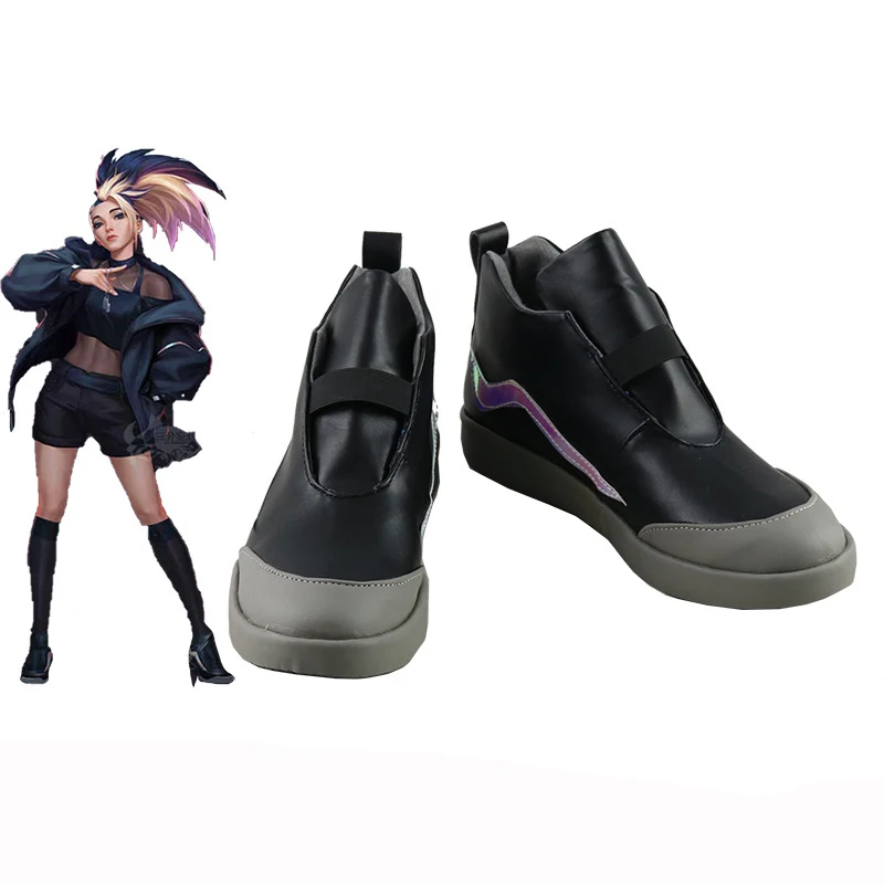 

LOL KDA Baddest Akali Cosplay Costume KDA AKALI Cosplay LOL Sexy Costume Jacket Necklace For Women Halloween costumes wig Shoes