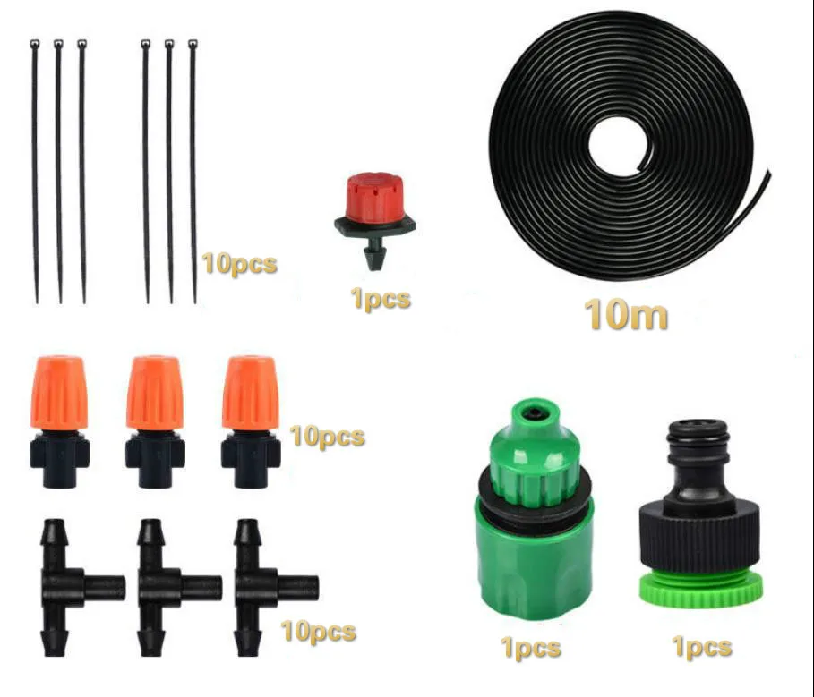 

5m/10m Irrigation Watering Equipment Set Professional Farm Plant Cool Down Atomization Watering Tool Garden Prevent Drought G415