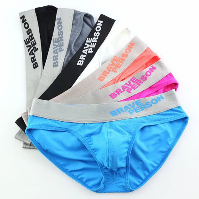 BRAVE PERSON Brand Men's Underwear Nylon Solid 6 Colors Men Briefs Low waist Man Sexy Underpants For Male |