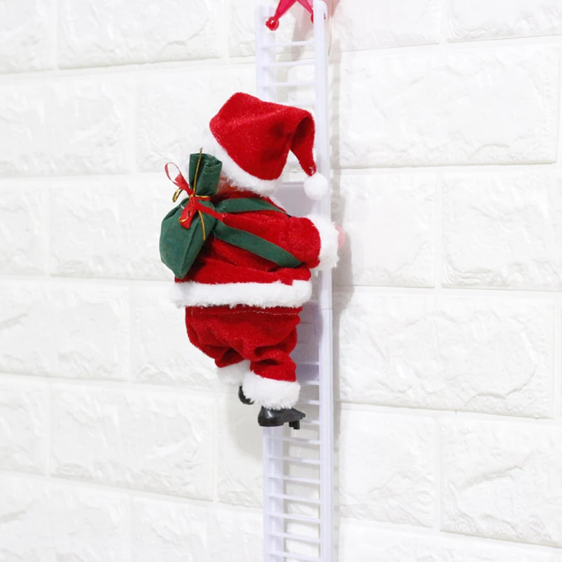 

Zollor Lovely Christmas Santa Claus Electric Climb Ladder Hanging Decoration Christmas Tree Ornaments New Year Kids Gifts Party