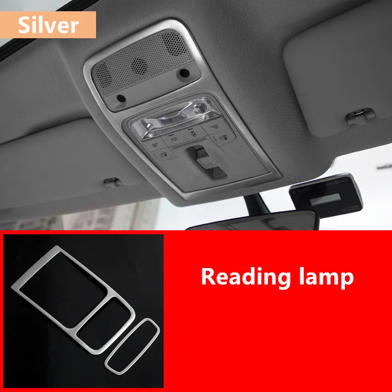 reading lamp Автомобильная дверная ручка стерео аудио динамик рамка Накладка для Audi Q3 2013-18 нержавеющая сталь консоль Декор полоса лампа для чтения рамка - Название цвета: reading lamp