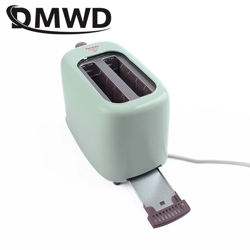 dmwd 2 slices electric stainless steel toaster automatic bread maker breakfast baking machine two slot toast sandwich grill oven free global shipping