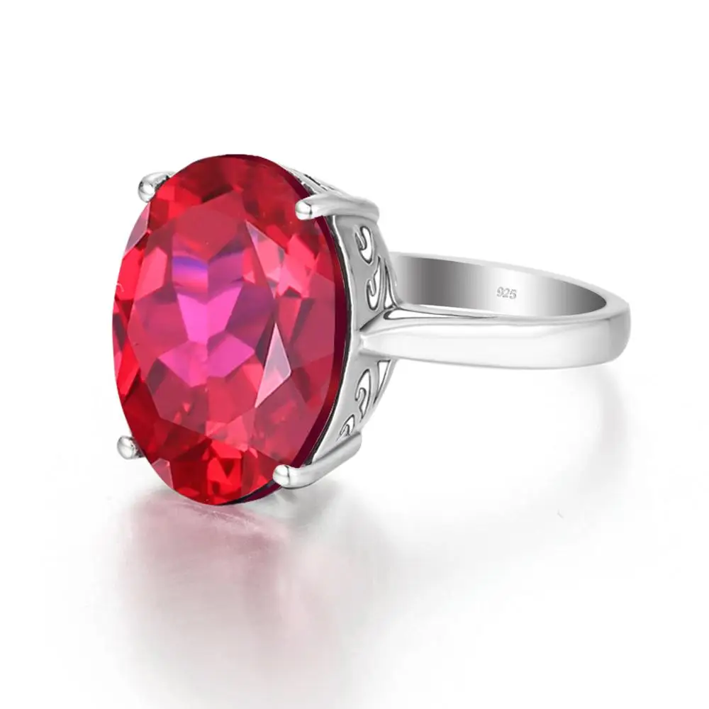 Женское Винтажное кольцо из серебра 100% пробы с натуральным красным