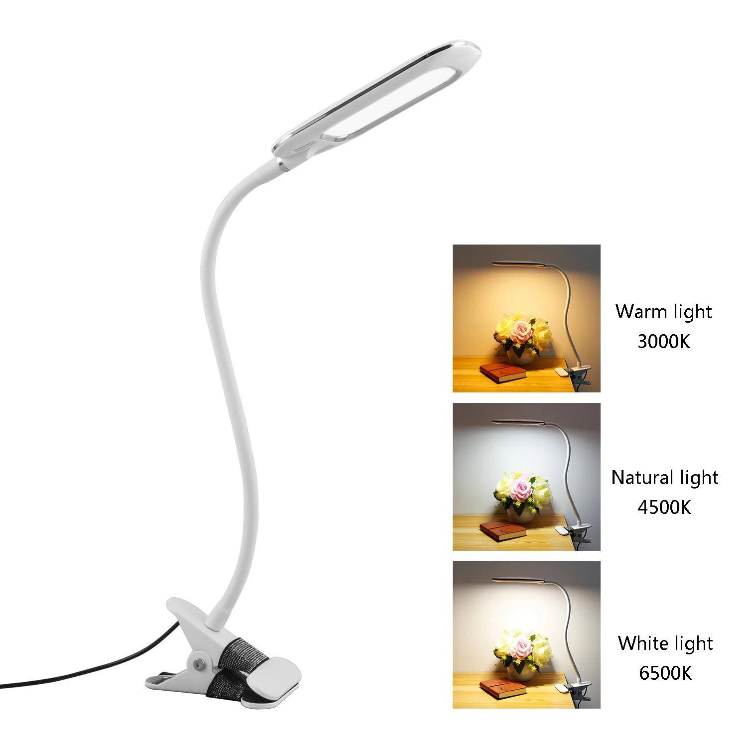 저렴한 USB 플러그인 Led 디밍 색상 혼합 클립 테이블 램프, 5W 하이라이트 독서 책상용 램프