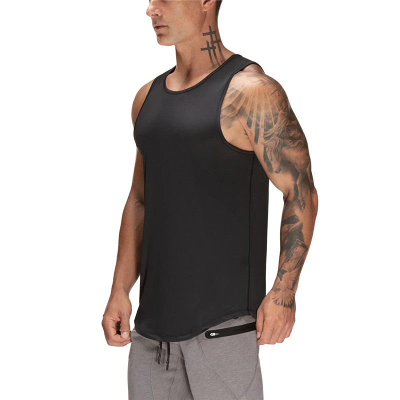 

New Fashion Mens Mesh Fitness Clothing Gym Stringer Tank Top Men Bodybuilding Vest Workout Singlets Running Sleeveless Shirt