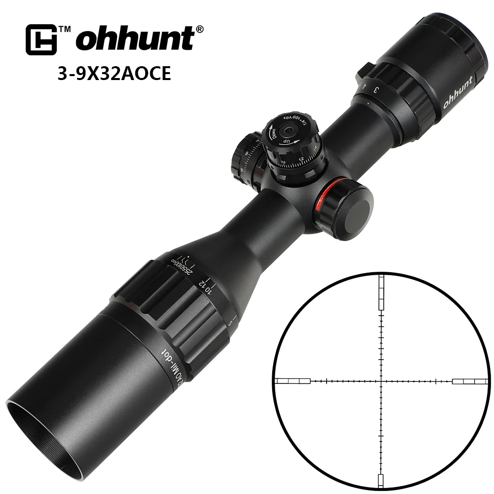 Ohhunt охотничья оптика 3-9x32 AO Compact 1/2 половина Mil точка сетка оптические прицелы башенки Блокировка с солнцезащитным козырьком тактический прицел