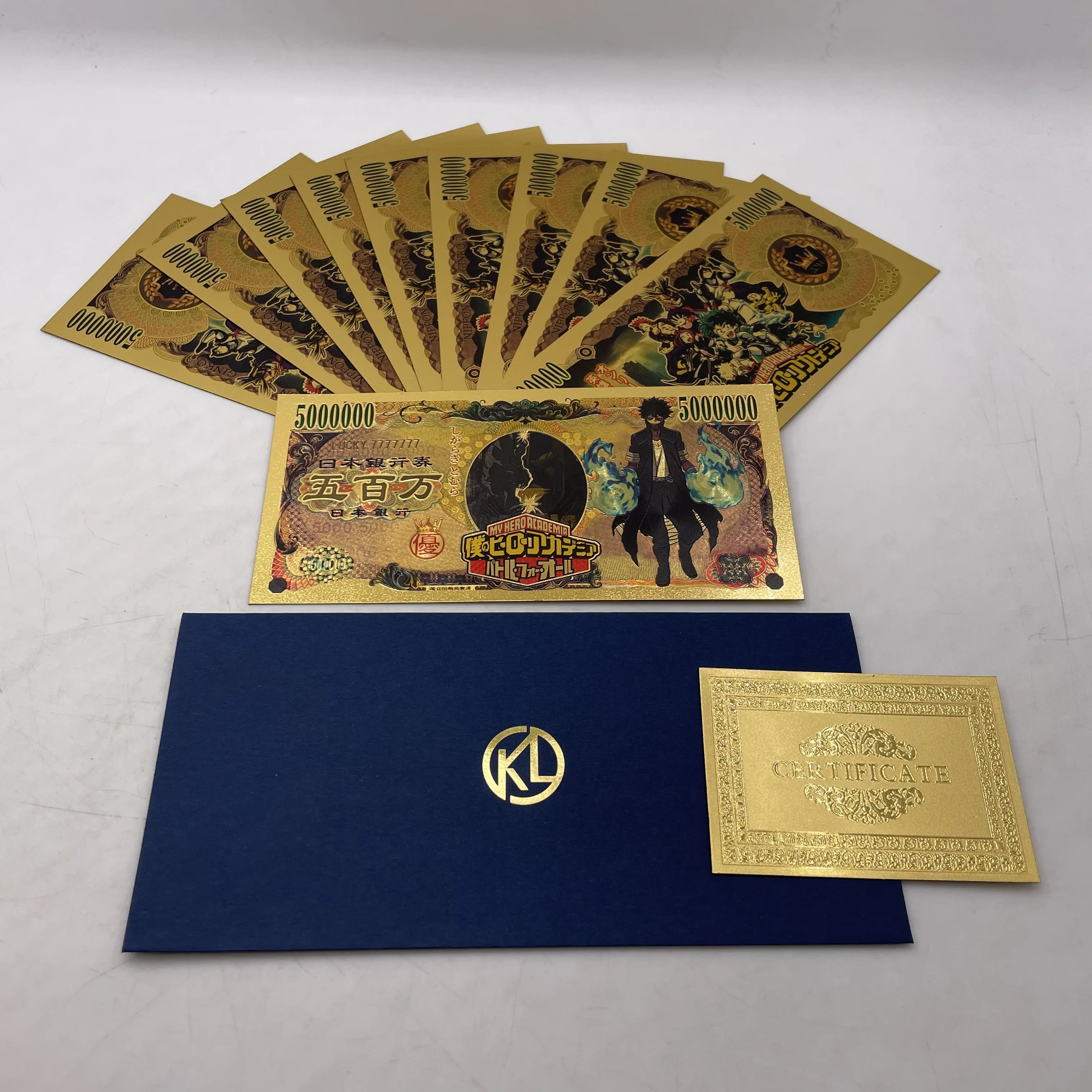 11types Japanese Anime My Hero Academia Cards School mange gold plastic banknote Cartoon Gifts for Collection Decoration | Дом и сад