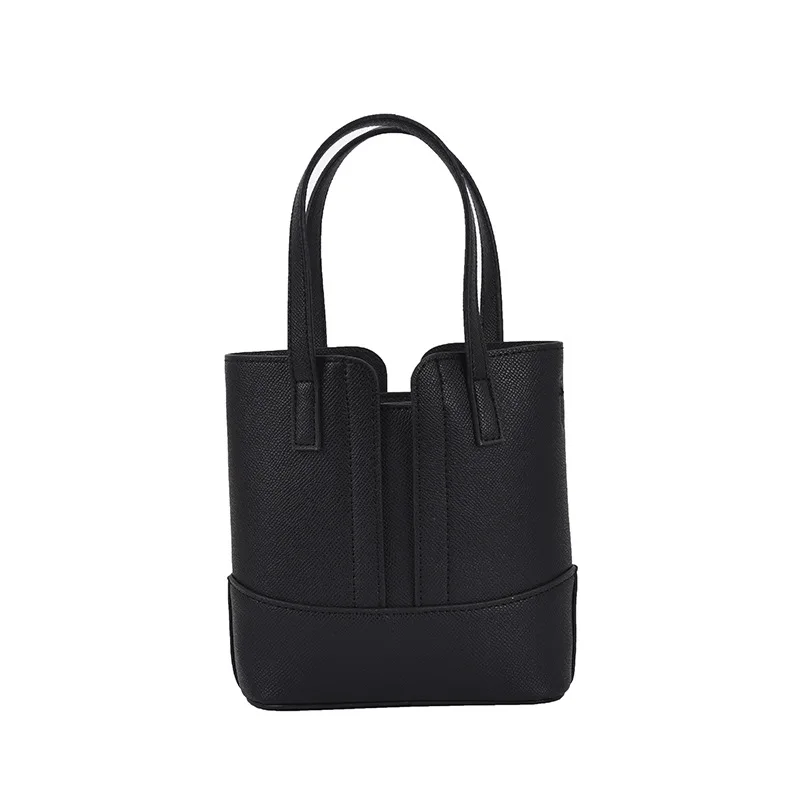 

Ben Ballar Women's Soft Leather Tote Bucket Bags Lychee Luxury Designer Messenger Bag Solid Simple Magnetic Buckle Shoulder Bag