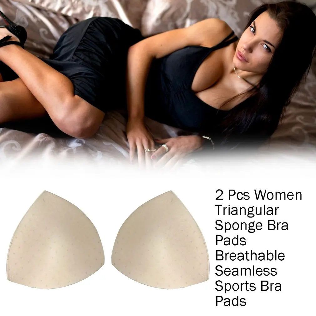 2 шт. Женские Треугольные толстые губки для бюстгальтера вкладыши усилитель