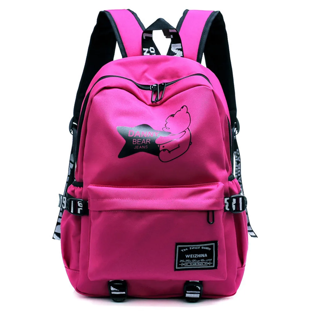 Мужской рюкзак для ноутбука с надписью, Женский нейлоновый дорожный школьный ранец, повседневный рюкзак, школьные рюкзаки для девочек-подр...