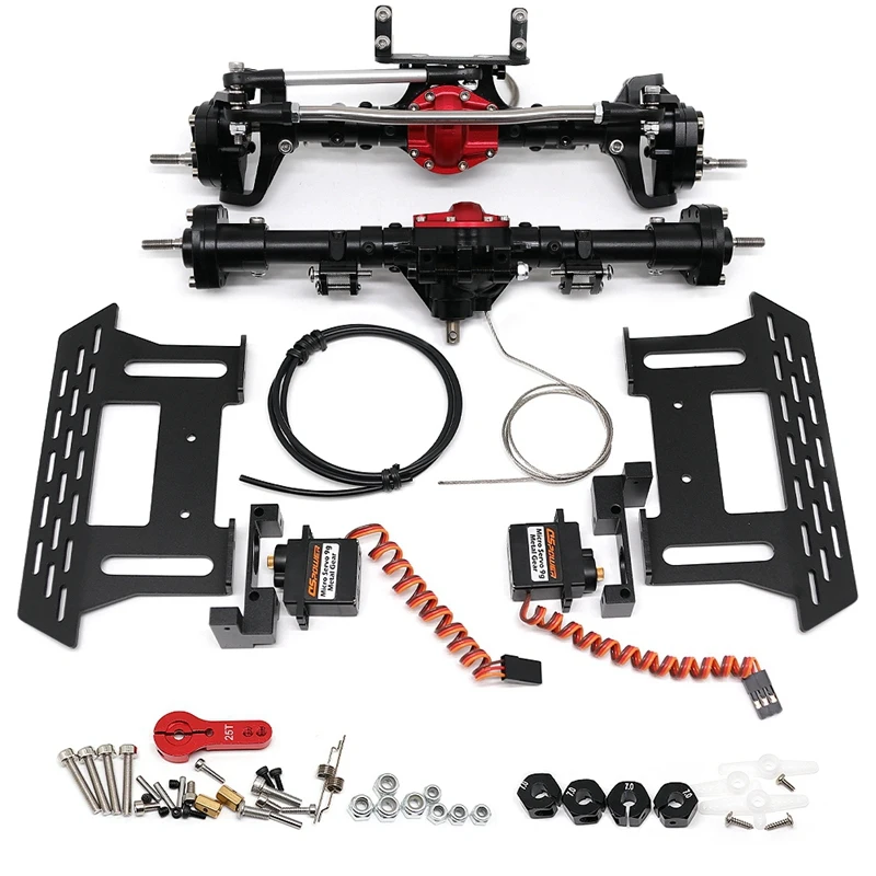 

Metal Front & Rear Portal Axle With Differential Locker For Axial SCX10 II III YK4082 YK4102 RC Crawler Parts