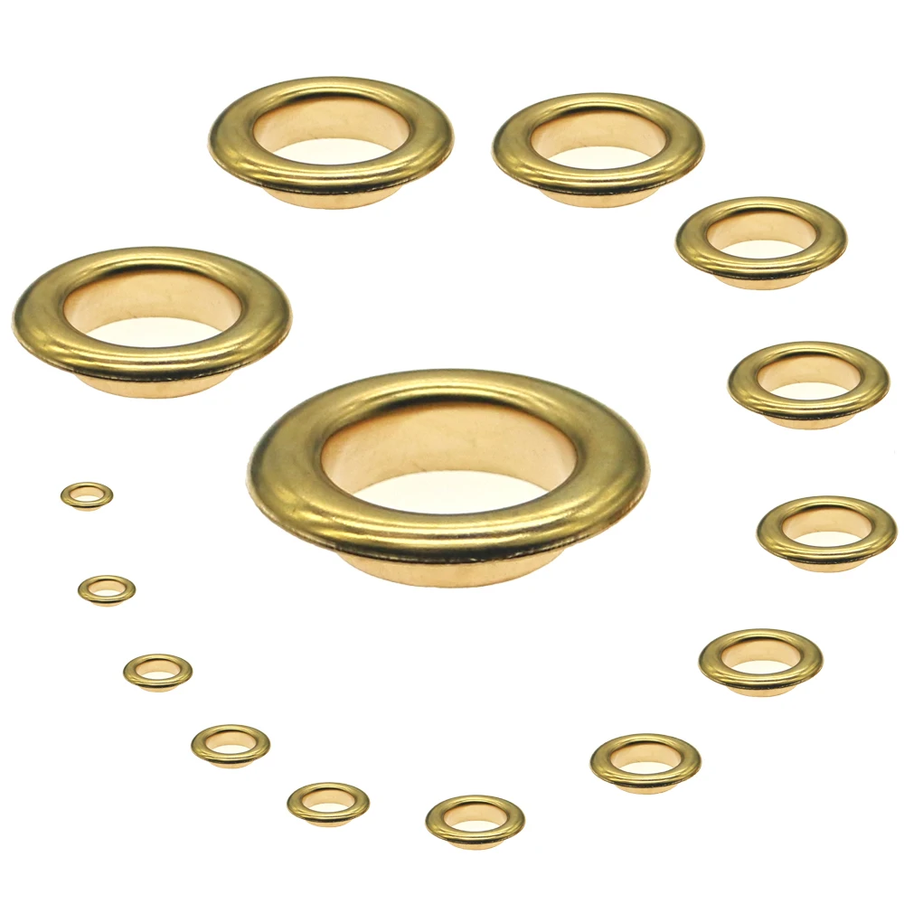 Bright gold Eyelets Scrapbooking Accessories Knitwear,Apparel Bags Shoe Brass Eyelets Light Gold 3|3.5|4|4.5|5|6|8|10|12|17|20mm