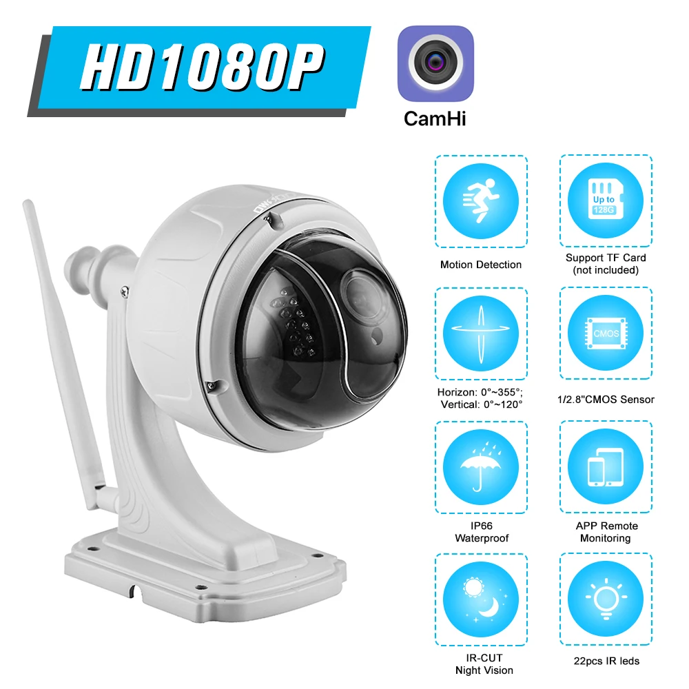 IP камера для системы видеонаблюдения 1080P Wi Fi PTZ|Камеры видеонаблюдения| |