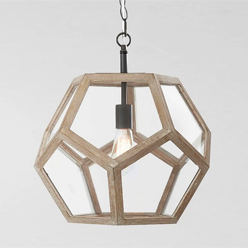 

Modern minimalist round wooden beads E27 led pendant lamp children bedroom crystal pendant light living room hotel kitchen lamps