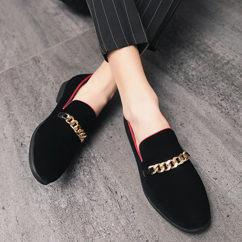 

Men casual shoes Gold Top real personality italian Dress Shoes luxury office formal wedding original design retro Loafers shoes