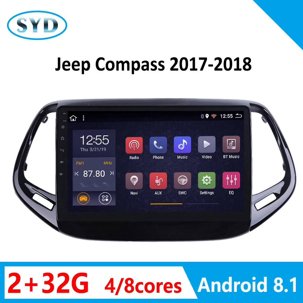 Автомагнитола для Jeep Compass 2017 2018 Android 8 1 9 &quotМультимедийная система Поддержка FM wifi