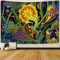 psychedelic underwater world posters tapestry banners flag wall art wall hanging boho decor macrame hippie witchcraft tapestries