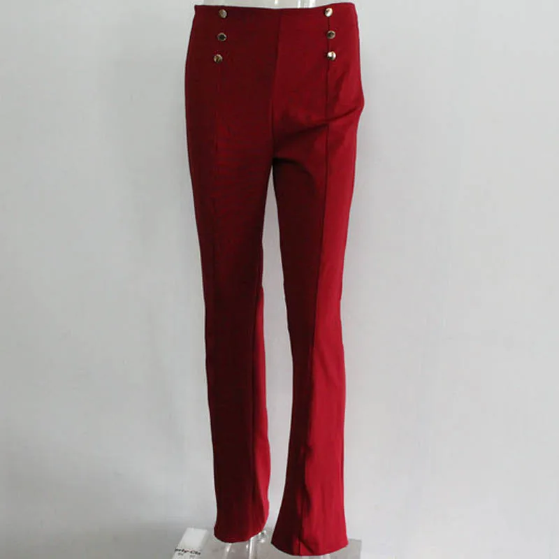 

Pop Summer Women Pants High Waist Straight Wide Leg Solid Color Lady Trousers Pop 88