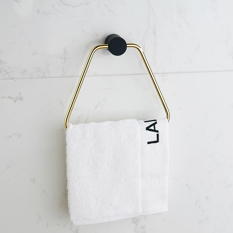 

Bathroom Accessories Gold Copper Products Creative Towel Rack 60cm Wall Mounted Bath Shower Racks Set Soap Dish Ceramic