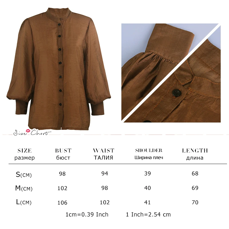 

Tossy Chiffon Casual Women Shirts Oversize Blouse Sexy See-Through Long Lantern Sleeve Shirt Female Summer Beach Wear Chic Tops