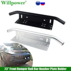 Передний бампер для Jeep Wrangler JK 23 дюйма, держатель номерного знака Bull Bar, внедорожник, светодиодная фара рабочего света, передсветильник фара, кронштейн для крепления DRL