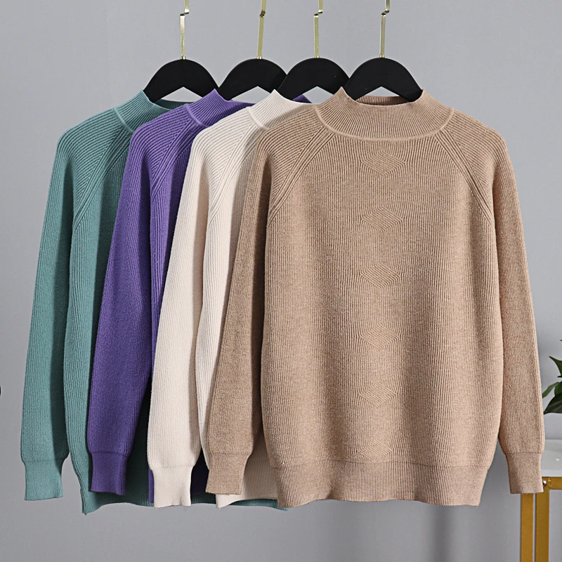 

Thick Warm Women Turtleneck Sweater Autumn Winter Black White Pullovers Chic Long Sleeve Basic Women Sweater Knitted Top