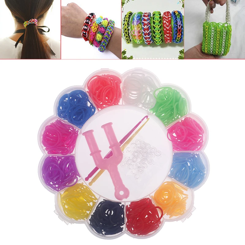 600 шт. цветные резиновые ткацкие ленты плетеные эластичные браслеты инструменты