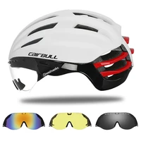 cairbull cycling helmet aero triathlon road bike helmet men women with goggles time trial race mtb bicycle helmet casco ciclismo