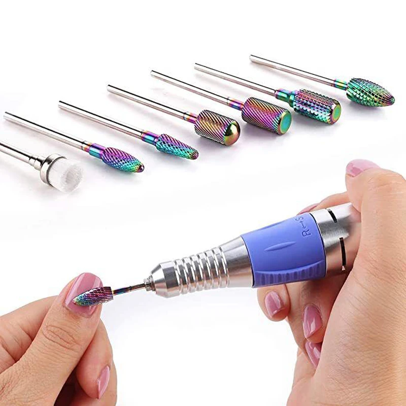 7 шт./компл. набор фрез из карбида вольфрама для ногтей аксессуары маникюрного