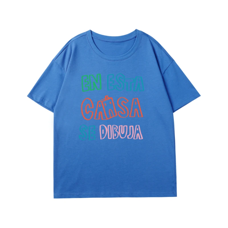 

2021 New Cotton T Shirts Fashion Teenager Colorful Letters Printed Students Casual Tops Summer Oversize Couple Tees Ropa Mujer