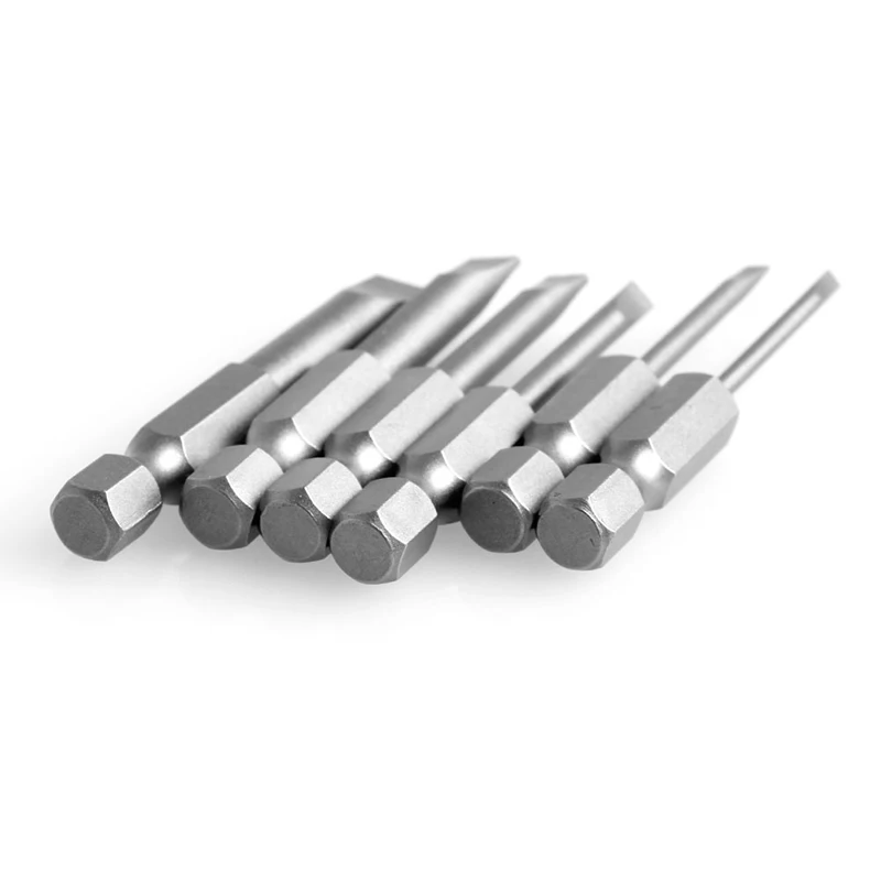 

6Pcs/Set 50mm 2.0-6.0mm Flat Head Slotted Tip Screwdrivers Bits