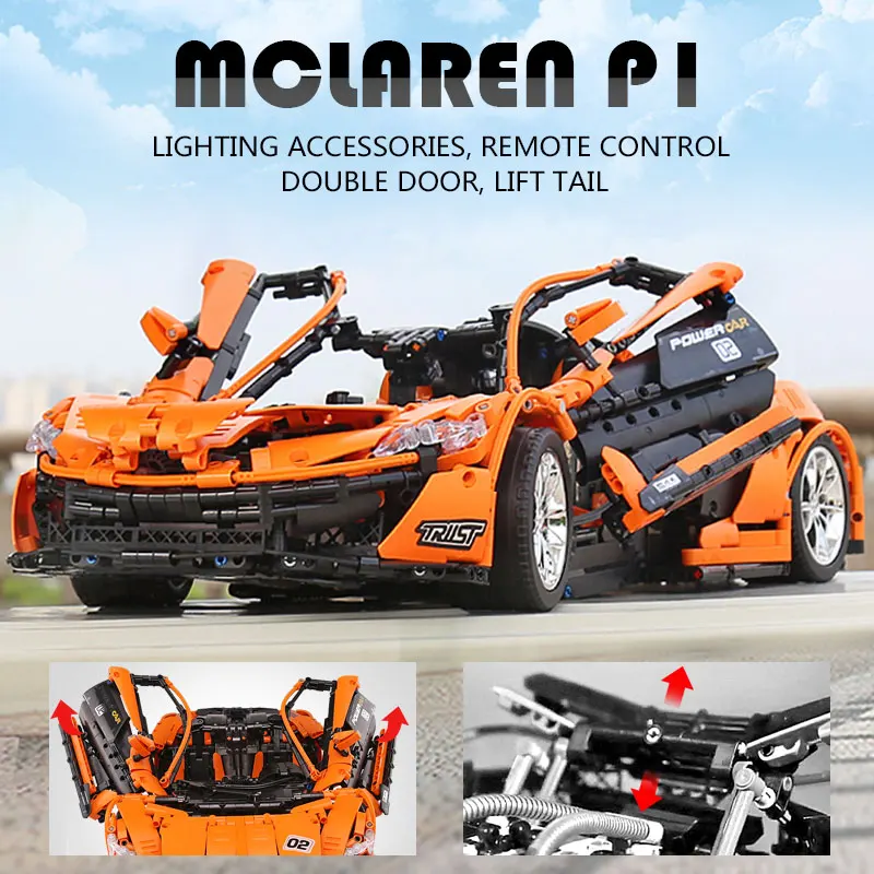 20087 приложение RC автомобиля совместимый с Iphone MOC 16915 мотор Функция McLarens P1