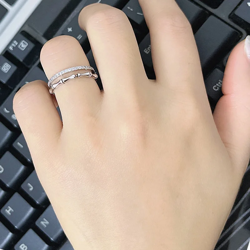 

Japanese and Korean simple fashion retro Thai silver personality style rings for women
