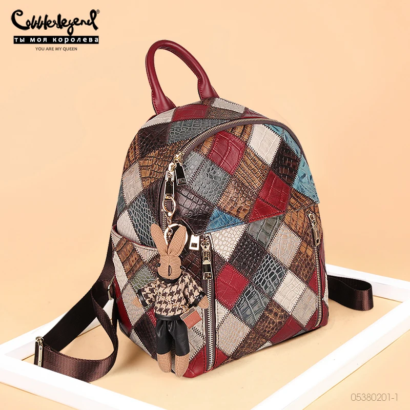 

Women's Genuine Leather Backpack Female Waterproof Laptop Vintage Travel Pack School Bag For Teenage Girls Tiny Tourist Backpack