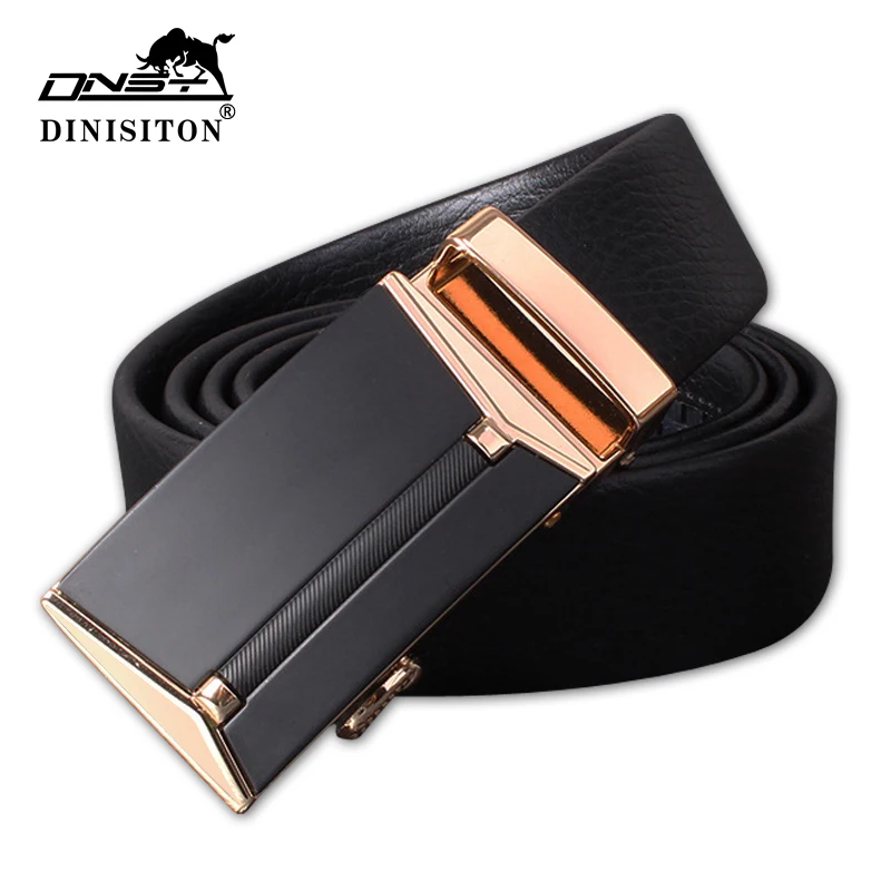 DINISITON Genuine First Layer Of Leather Belt Mens Automatic Buckle Belts Men Brand Luxury Design High Quality Waistband FX001
