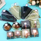 Пластиковые квадратные коробки для пирожных, 50 шт.