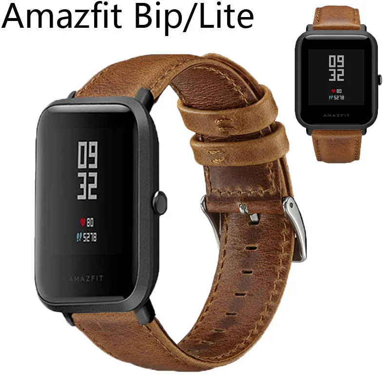 20 мм смарт часы полосы для Xiaomi Huami Amazfit бит Bip Lite кожаный ремешок пятна Браслет замена ремень