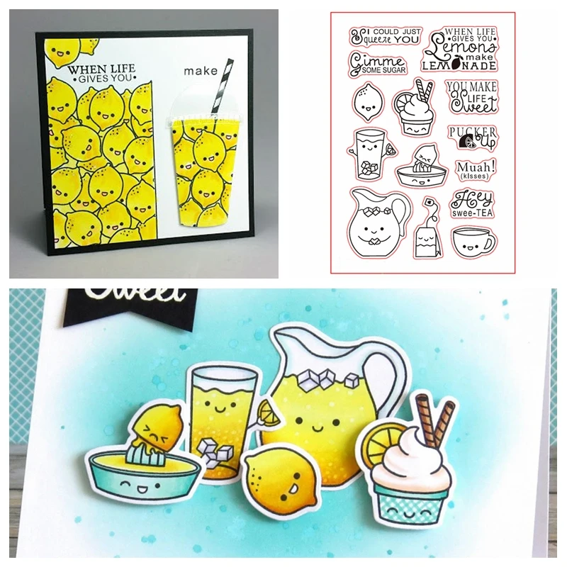 

When Life Give You Lemone Make Lemonade Clear Stamps For DIY Card Making Lemons+Phrases Kids Transparent Silicone Stamp new 2019