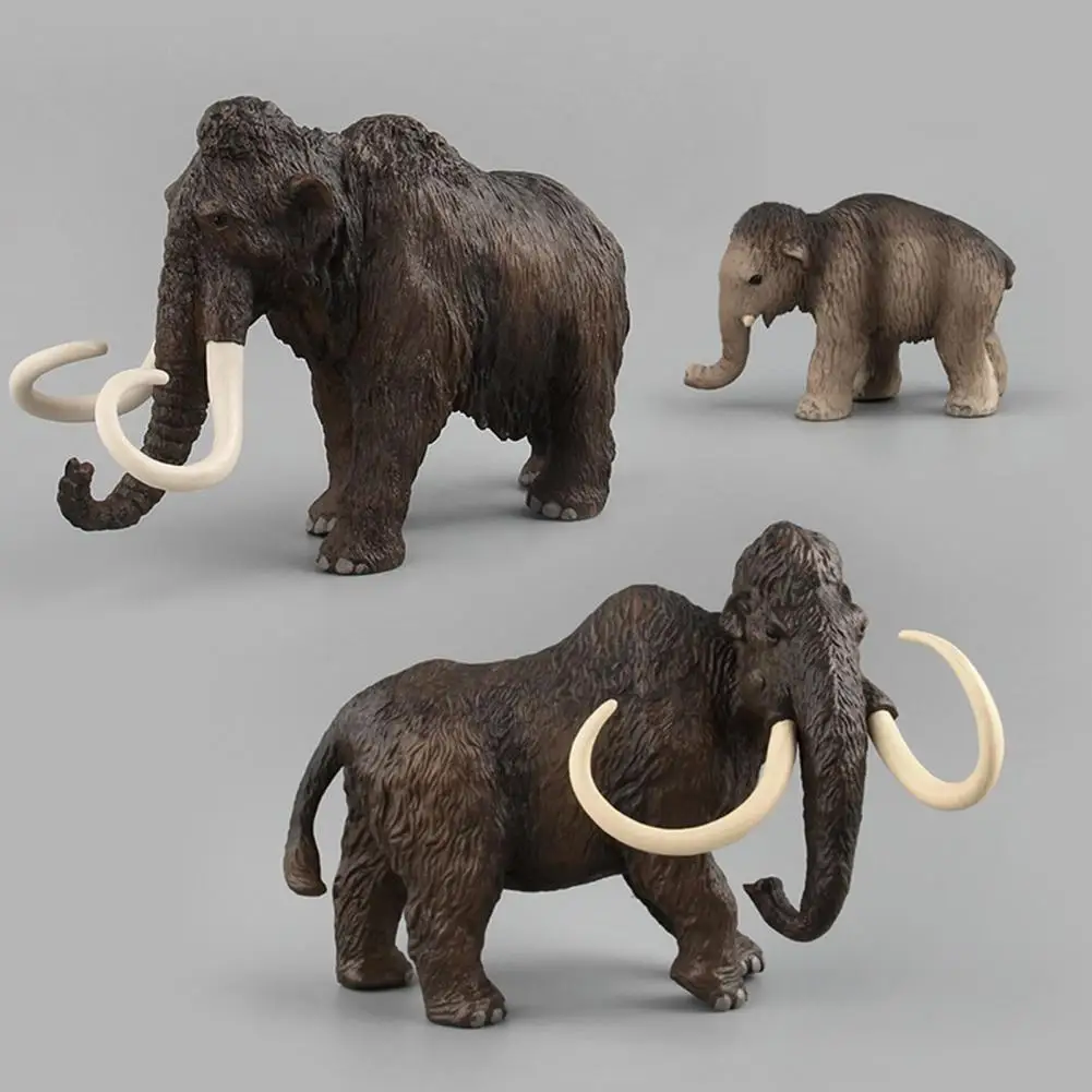 

3Pcs Mammoth Figure Toy Inspire Imagination High Simulation Educational Toys Artificial Wild Animal Elephant Toy Kit for Kids